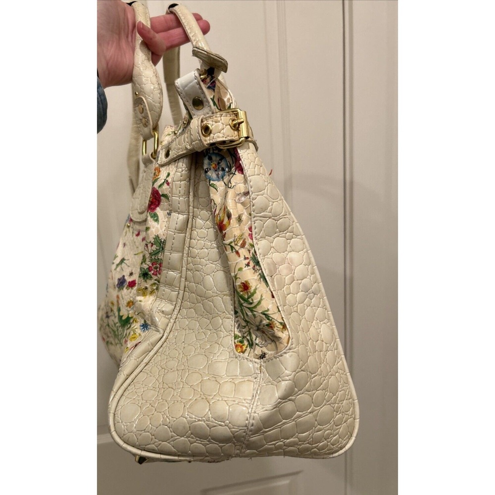 Nicole Lee Large Tote Bag/Purse Cream w Floral Design - Picture 8 of 16